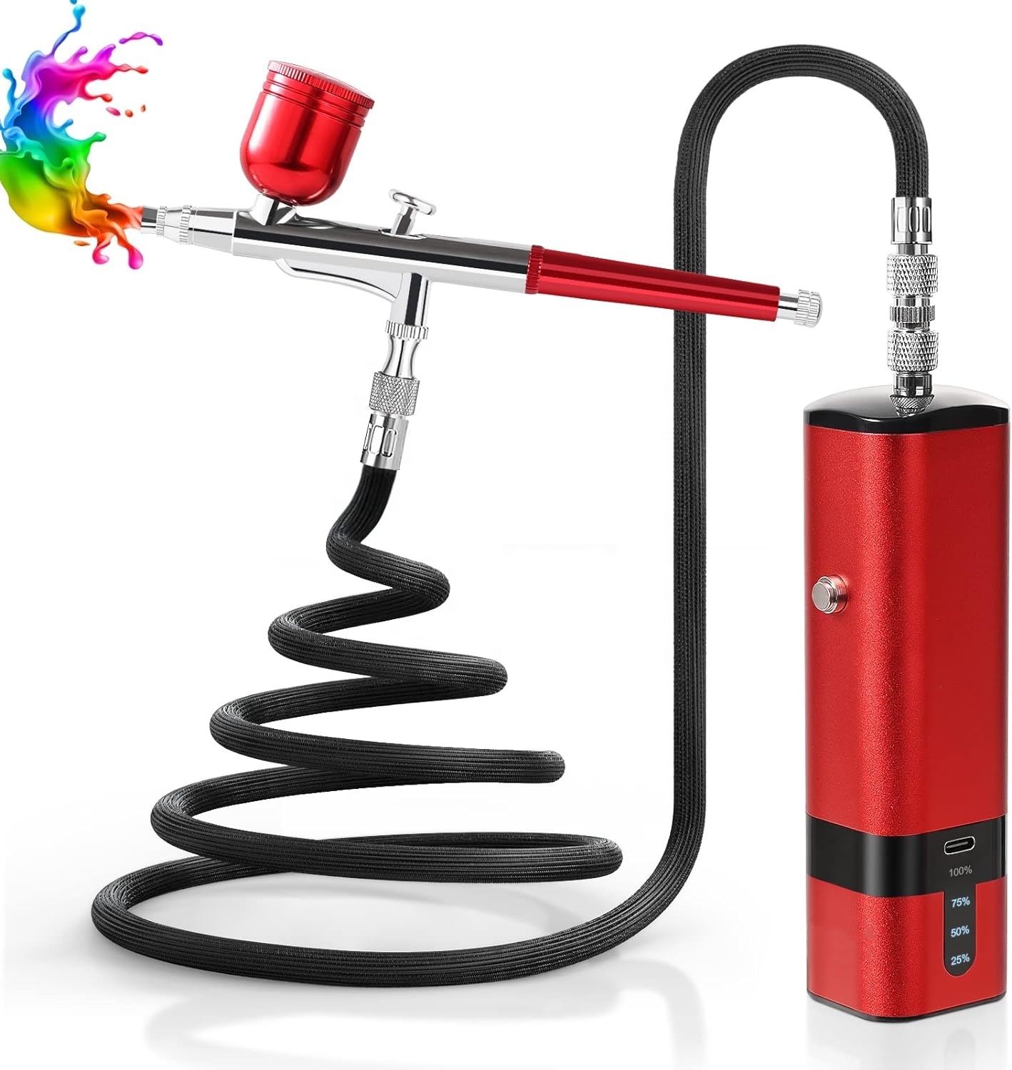 Air Compressor Mini - Kompresörlü Airbrush Seti, 32PSI El Tipi