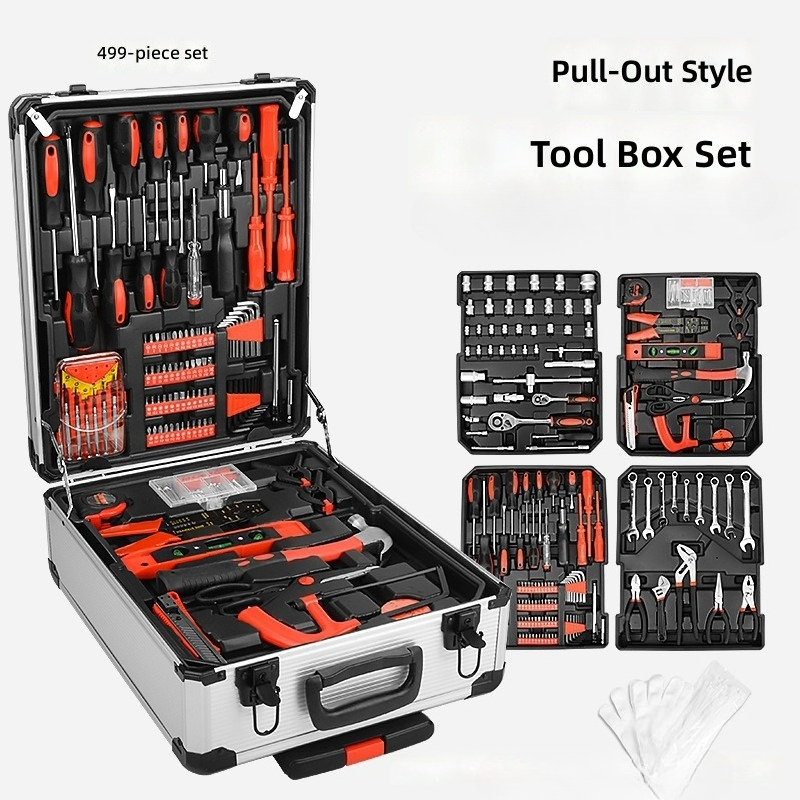 Combo Power Tools - Rot kolu 499 parçalı set Alüminyum