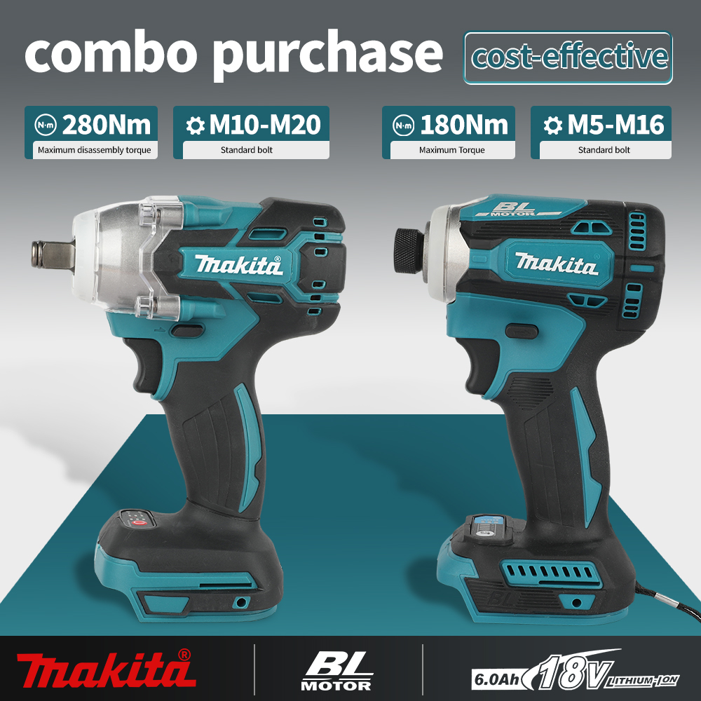 Combo Power Tools - Makita DTW285+DTD171 Fırçasız Kombine Set Akülü